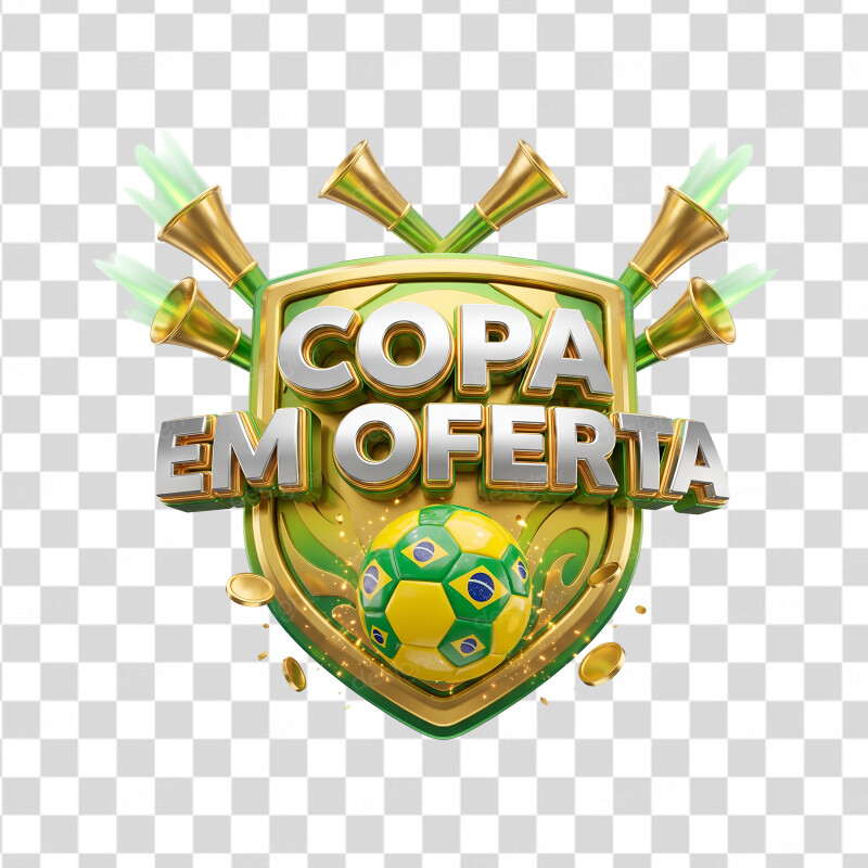 Selo 3D Copa em Oferta PNG Transparente Selo 3D Copa em Oferta PNG Transparente - Selos 3D - Selo; Copa Oferta; Futebol; Promoção; Bola; Cor...