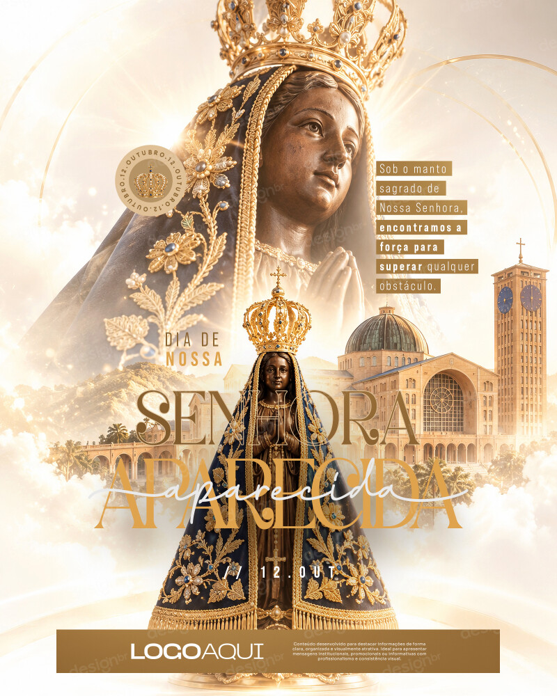 Dia de Nossa Senhora Aparecida 12 de Outubro Social Media PSD Editável Dia de Nossa Senhora Aparecida 12 de Outubro Social Media PSD Editável - Social Media - Nossa Senhora; Santa; Padroeira Br...