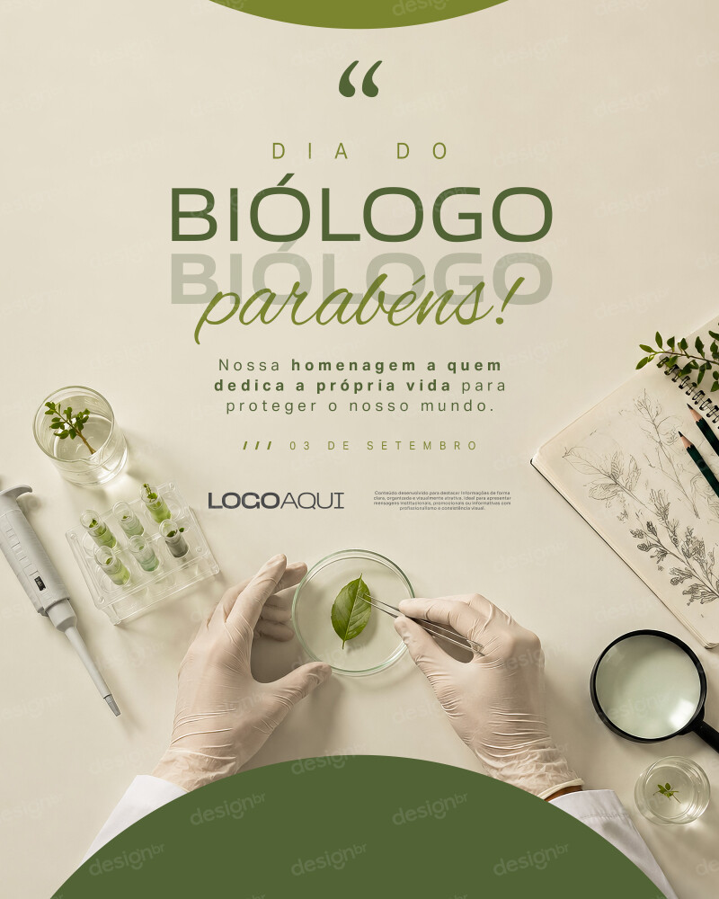 Dia do Biólogo 03 de Setembro Social Media Flyer PSD Editável Dia do Biólogo 03 de Setembro Social Media Flyer PSD Editável - Social Media - Dia Biólogo; Biologia; Ciência Vida; Nature...