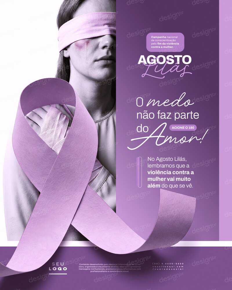 Agosto Lilás Campanha de Conscientização pelo Fim da Violência Contra a Mulher Social Media PSD Editável Agosto Lilás Campanha de Conscientização pelo Fim da Violência Contra a Mulher Social Media PSD Editável - Social Media -...