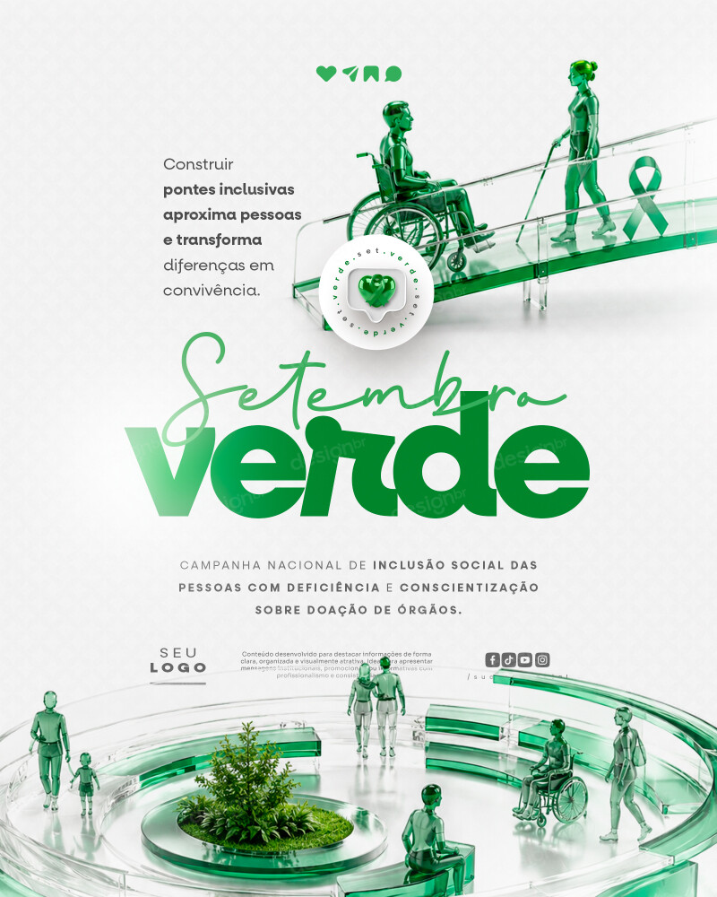 Setembro Verde Campanha Nacional de Inclusão Social das Pessoas com Deficiência Social Media PSD Editável Setembro Verde Campanha Nacional de Inclusão Social das Pessoas com Deficiência Social Media PSD Editável - Social Media -...