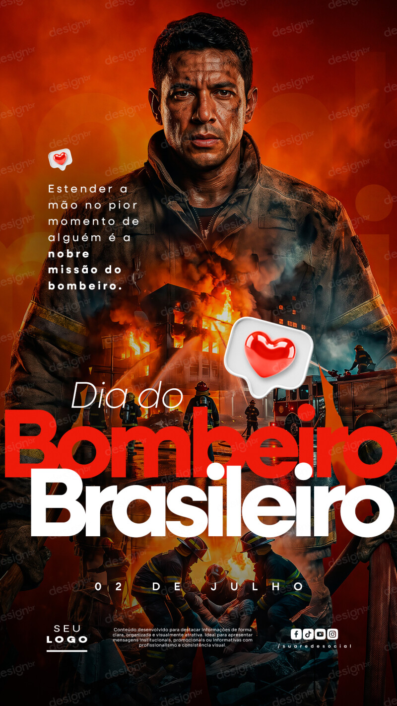 Dia do Bombeiro Brasileiro 02 de Julho Story Social Media PSD Editável Dia do Bombeiro Brasileiro 02 de Julho Story Social Media PSD Editável - Social Media - Dia Bombeiro; Corpo Bombeiros; Fi...