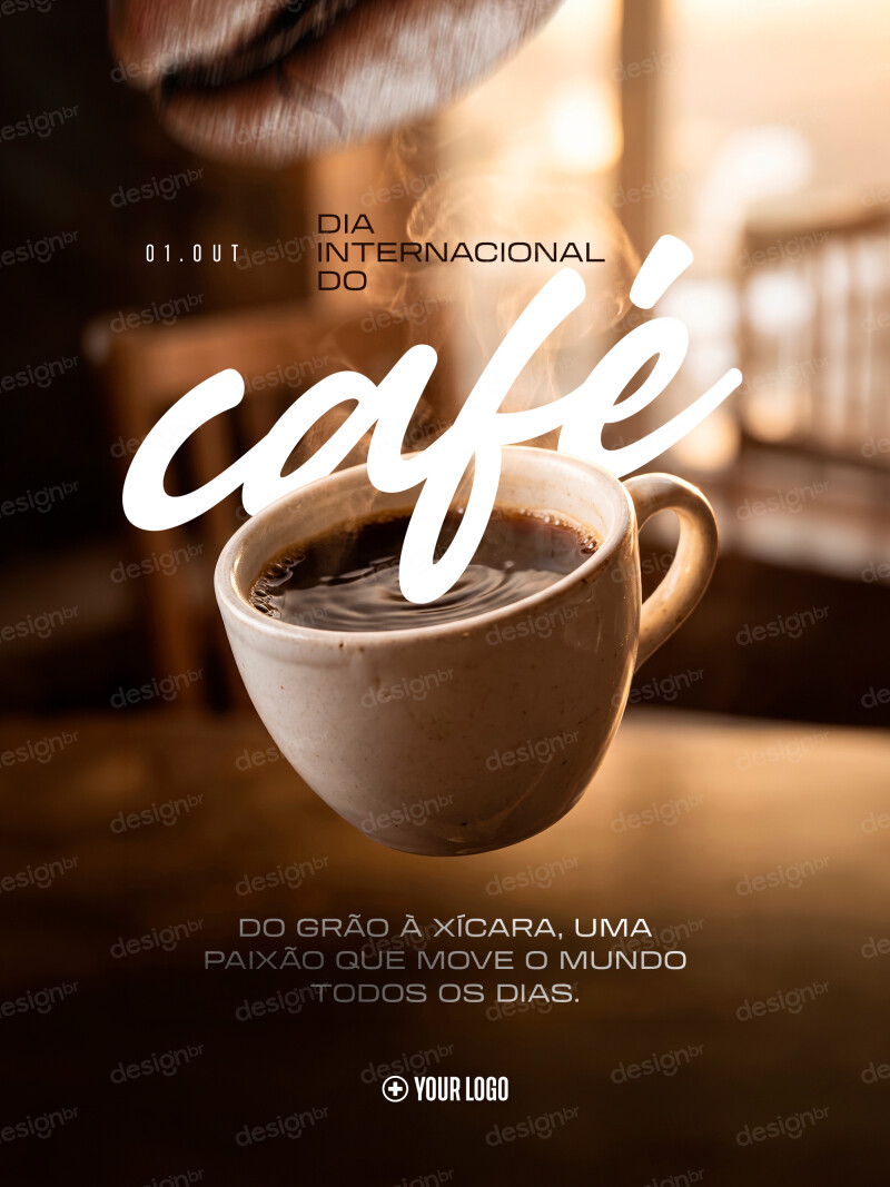 Dia Internacional do Café Xícara Quente Social Media PSD Editável Dia Internacional do Café Xícara Quente Social Media PSD Editável - Social Media - Dia Café; Café; Coffee; Cafeteria; Capp...