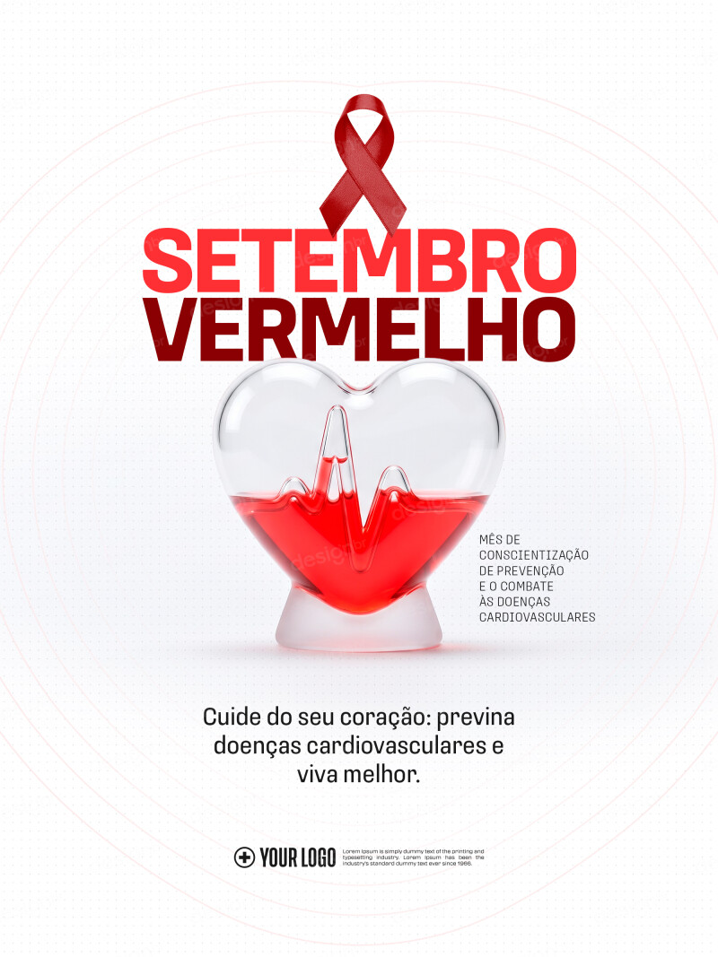 Setembro Vermelho Informação sobre Doenças Cardiovasculares PSD Editável Setembro Vermelho Informação sobre Doenças Cardiovasculares PSD Editável - Social Media - Setembro Vermelho; Saúde Coração...