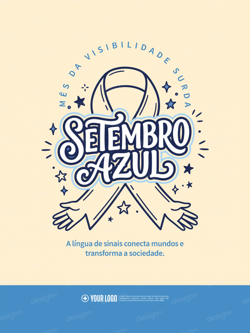Setembro Azul Mês Conscientização e Luta Pelos Direitos da Comunidade Surda PSD Editável Setembro Azul Mês Conscientização e Luta Pelos Direitos da Comunidade Surda PSD Editável - Social Media - Setembro Azul; I...