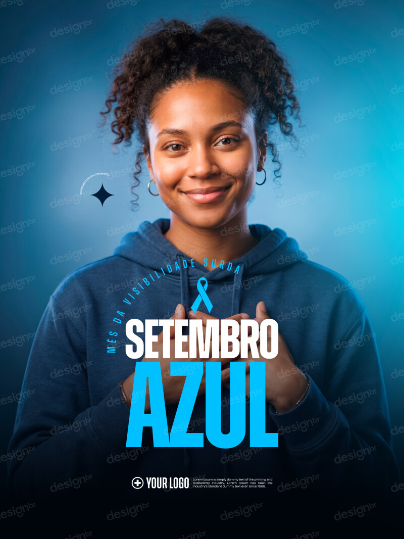 Setembro Azul Mês Conscientização e Luta Pelos Direitos da Comunidade Surda PSD Editável Setembro Azul Mês Conscientização e Luta Pelos Direitos da Comunidade Surda PSD Editável - Social Media - Setembro Azul; I...