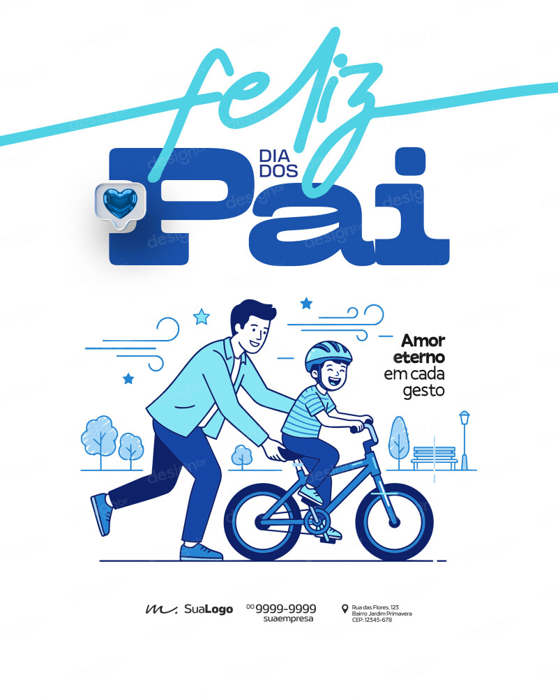 Pai Ensinando Filho a Andar de Bicicleta Feliz Dia dos Pais Social Media PSD Editável Pai Ensinando Filho a Andar de Bicicleta Feliz Dia dos Pais Social Media PSD Editável - Social Media - Dia Pais; Pai; Papa...