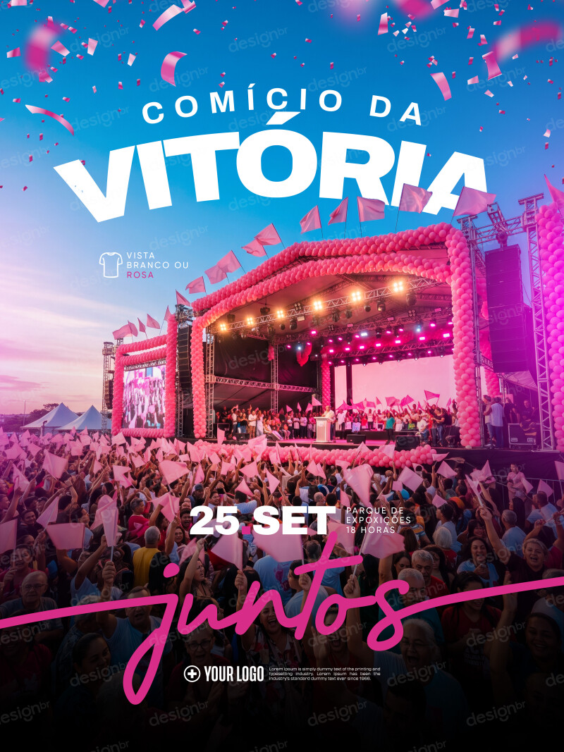 Comício da Vitória Azul e Rosa Político Social Media PSD Editável Comício da Vitória Azul e Rosa Político Social Media PSD Editável - Social Media - Comício; Política; Campanha Política; E...