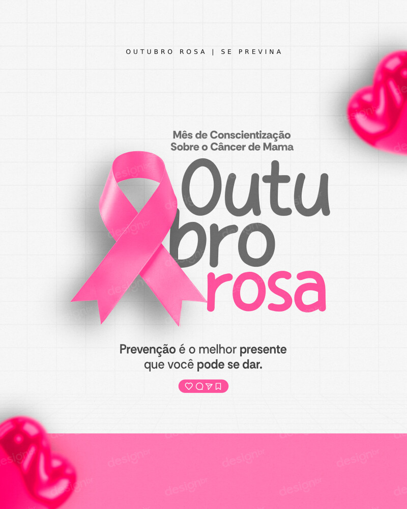 Outubro Rosa Mês De Conscientização Sobre O Câncer De Mama Social Media PSD Editável Outubro Rosa Mês De Conscientização Sobre O Câncer De Mama Social Media PSD Editável - Social Media - Outubro Rosa; Preven...