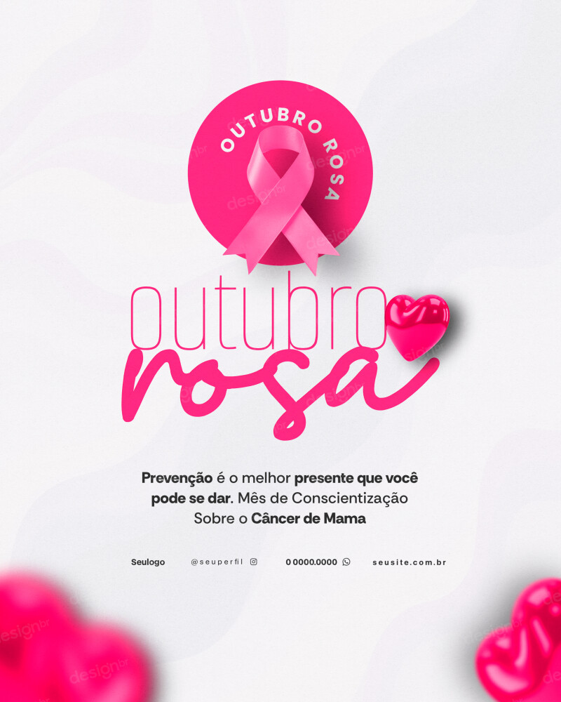 Outubro Rosa Mês De Conscientização Sobre O Câncer De Mama Social Media PSD Editável Outubro Rosa Mês De Conscientização Sobre O Câncer De Mama Social Media PSD Editável - Social Media - Outubro Rosa; Preven...