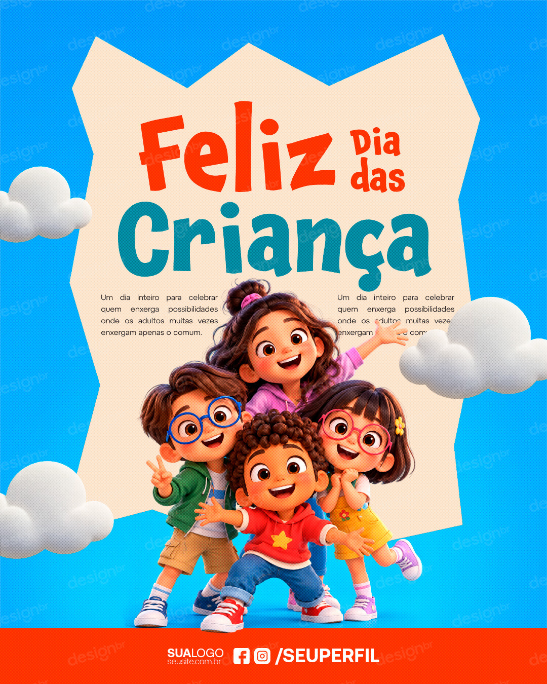 Feliz Dia Das Crianças 12 De Outubro Feed Social Media Psd Editável Feliz Dia Das Crianças 12 De Outubro Feed Social Media Psd Editável - Coleção - Dia Crianças; Kids; Diversão; Brincadeira;...