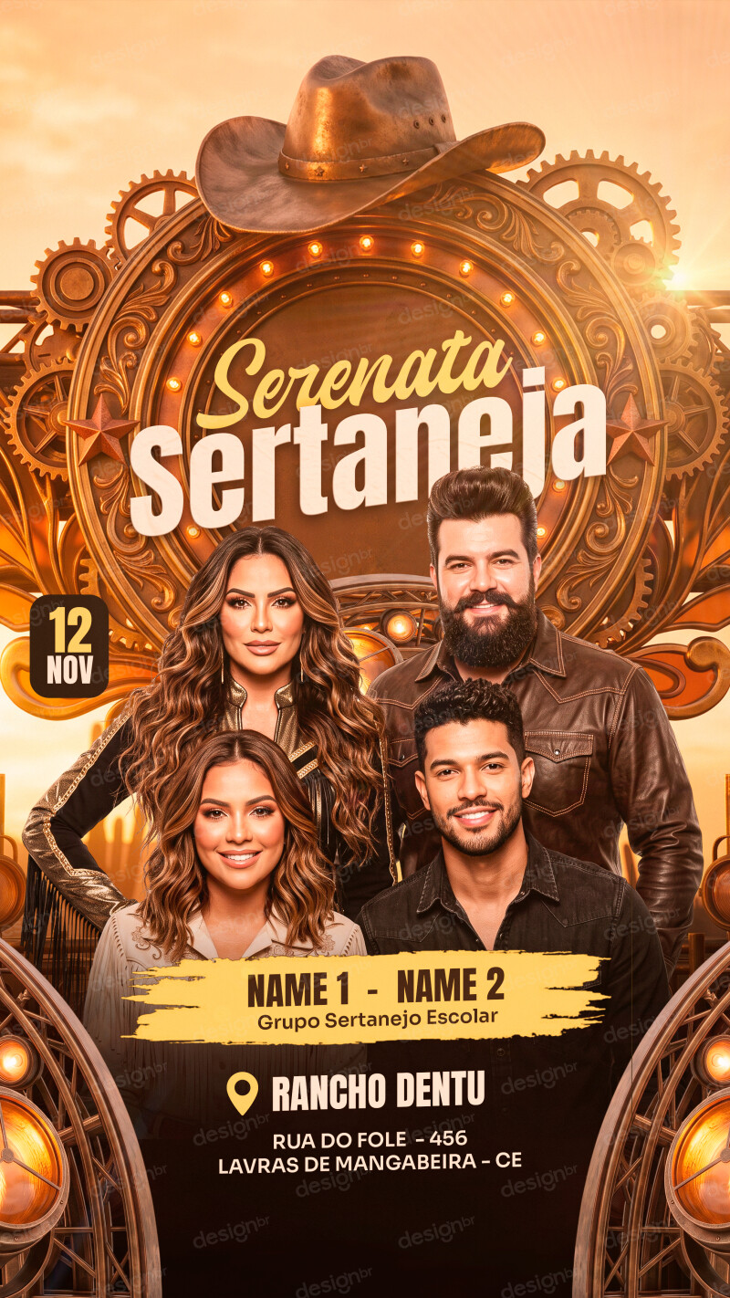 Flyer Evento Serenata Sertaneja PSD Editável Flyer Evento Serenata Sertaneja PSD Editável - Flyers - Flyer; Sertanejo; Evento; Artista; Flyer Festa;...