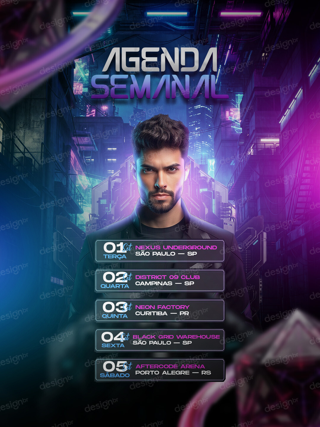 Flyer Agenda Semanal Feed PSD Editável Flyer Agenda Semanal Feed PSD Editável - Flyers - Flyer; Agenda; Musico; Artista; Shows; Próximo ...