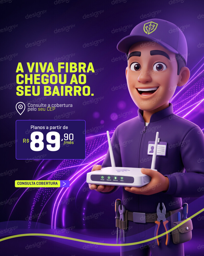 Social Media Provedor de Internet Feed PSD Editável Social Media Provedor de Internet Feed PSD Editável - Social Media - Provedor Internet; Banda Larga; Internet; Fibra...