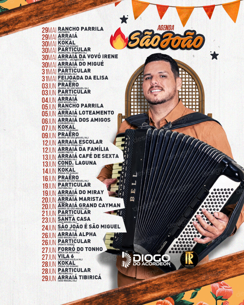 Agenda São João Flyer Social Media PSD Editável Agenda São João Flyer Social Media PSD Editável - Flyers - Agenda; São João; Flyer; Festa Junina; Arraiá; ...