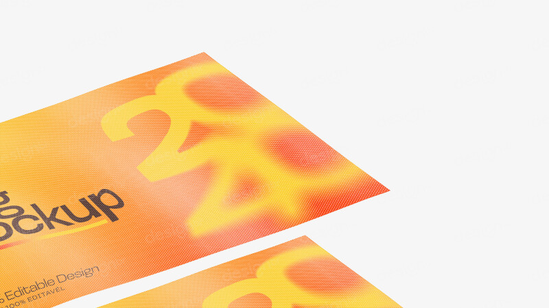 Mockup de Bandeira Publicitária PSD Editável