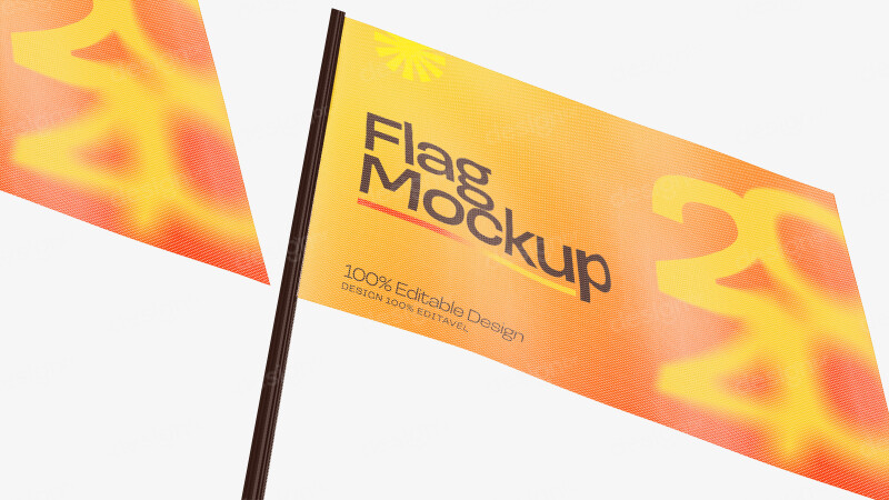 Mockup de Bandeira Publicitária PSD Editável
