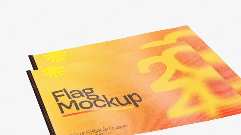 Mockup de Bandeira Publicitária PSD Editável