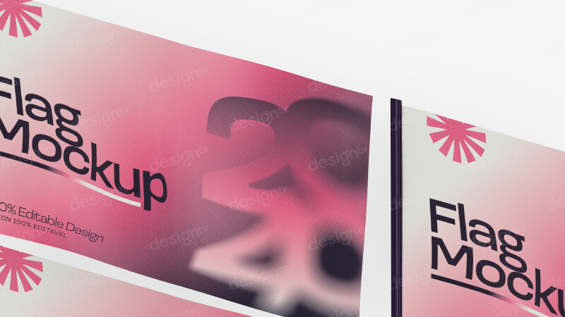 Mockup de Bandeira Publicitária PSD Editável