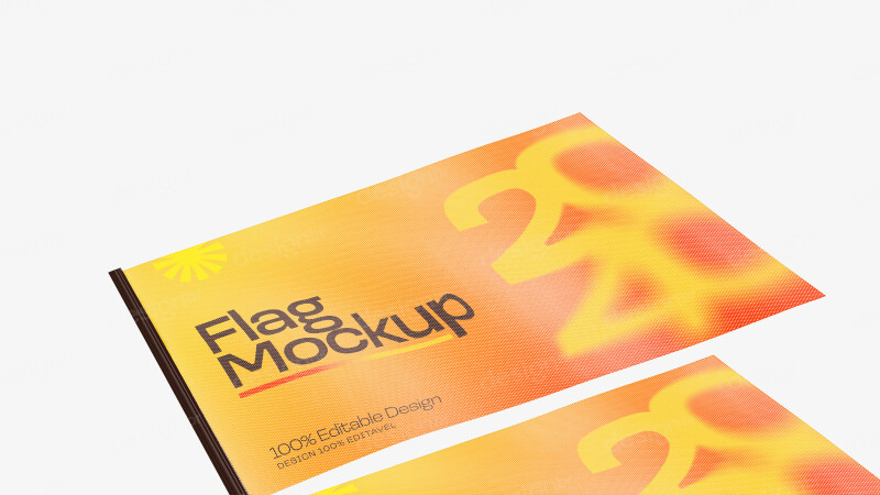 Mockup de Bandeira Publicitária PSD Editável
