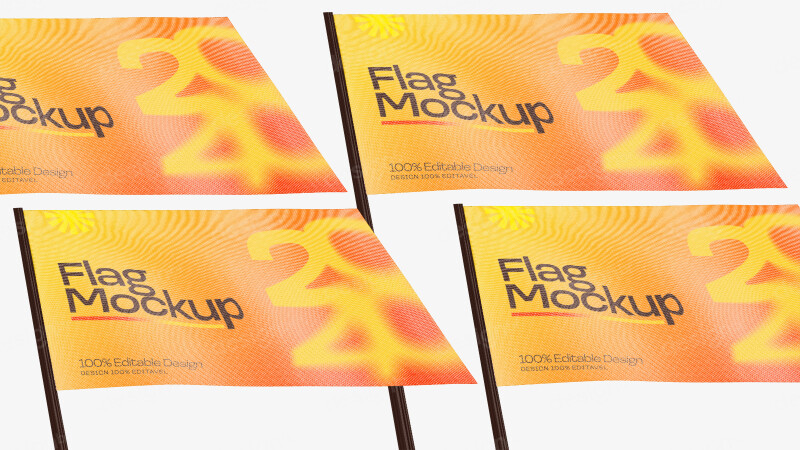 Mockup de Bandeira Publicitária PSD Editável