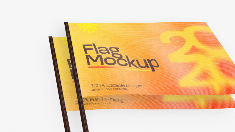 Mockup Bandeira PSD Editável