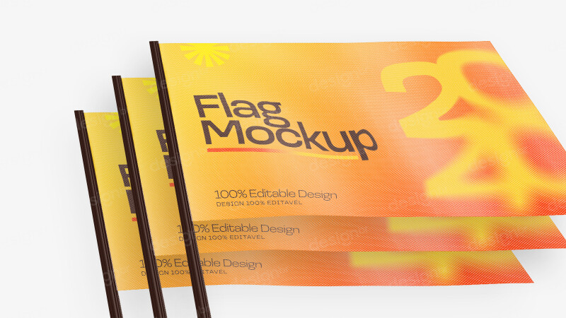 Mockup de Bandeira Publicitária PSD Editável