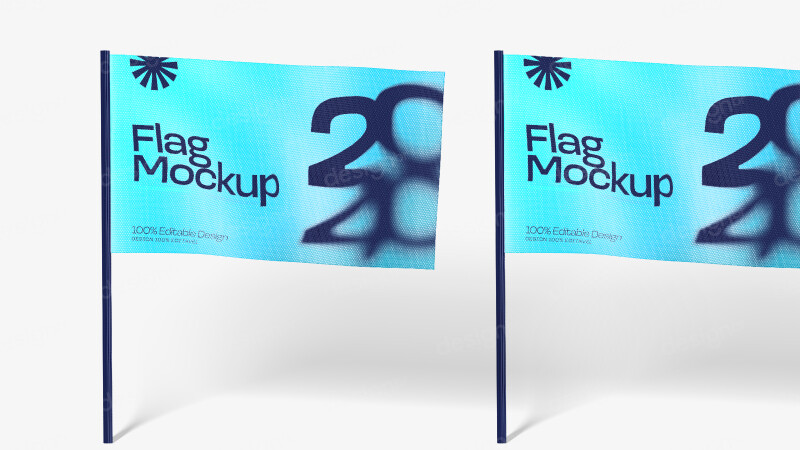 Mockup de Bandeira Publicitária PSD Editável