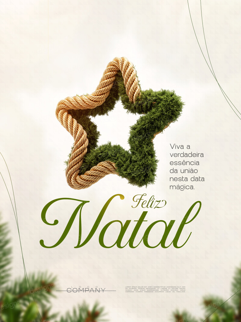 Feliz Natal Estrela Corda Dourada e Musgo Social Media PSD Editável Feliz Natal Estrela Corda Dourada e Musgo Social Media PSD Editável - Social Media - Feliz Natal; Merry Christmas; Natal; ...