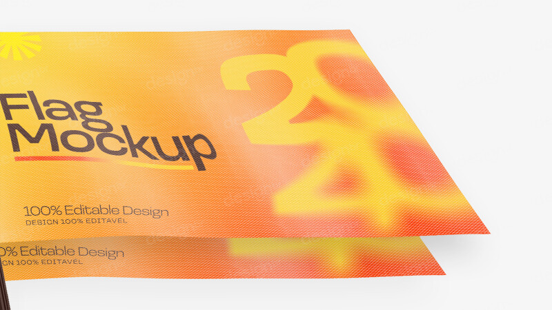 Mockup Bandeira PSD Editável