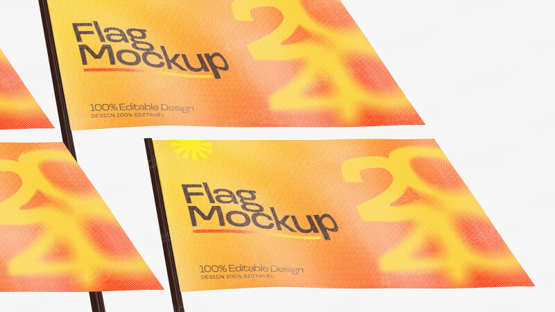 Mockup de Bandeira Publicitária PSD Editável