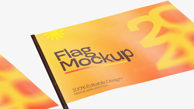 Mockup de Bandeira Publicitária PSD Editável