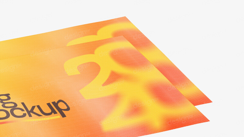 Mockup de Bandeira Publicitária PSD Editável