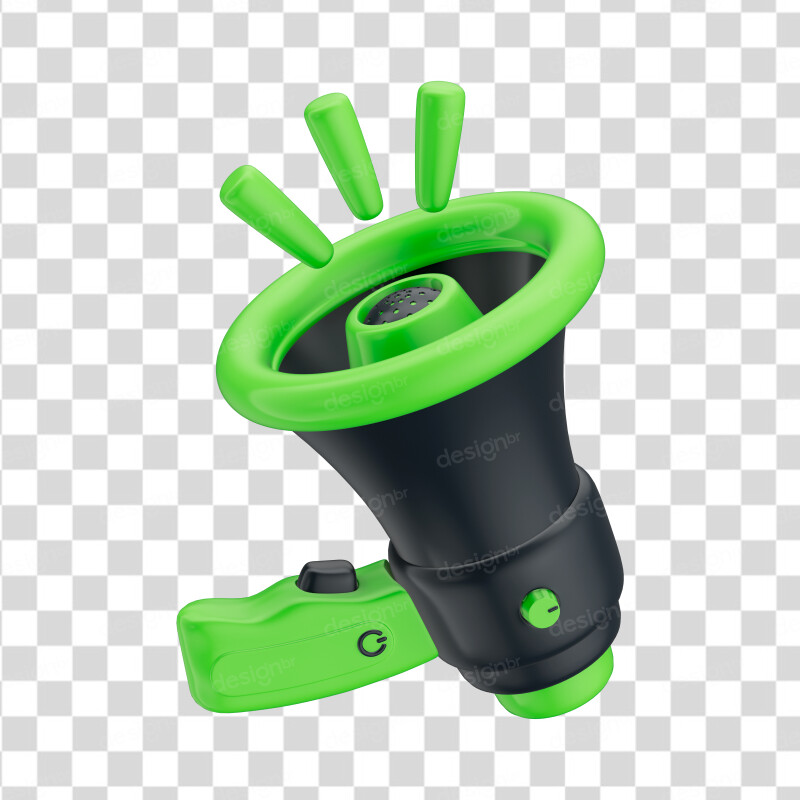 Elemento 3D Megafone Alto Falante PNG Transparente Elemento 3D Megafone Alto Falante PNG Transparente - Coleção - Mega Fone; Alto Falante; Megaphone; Megafone; PNG