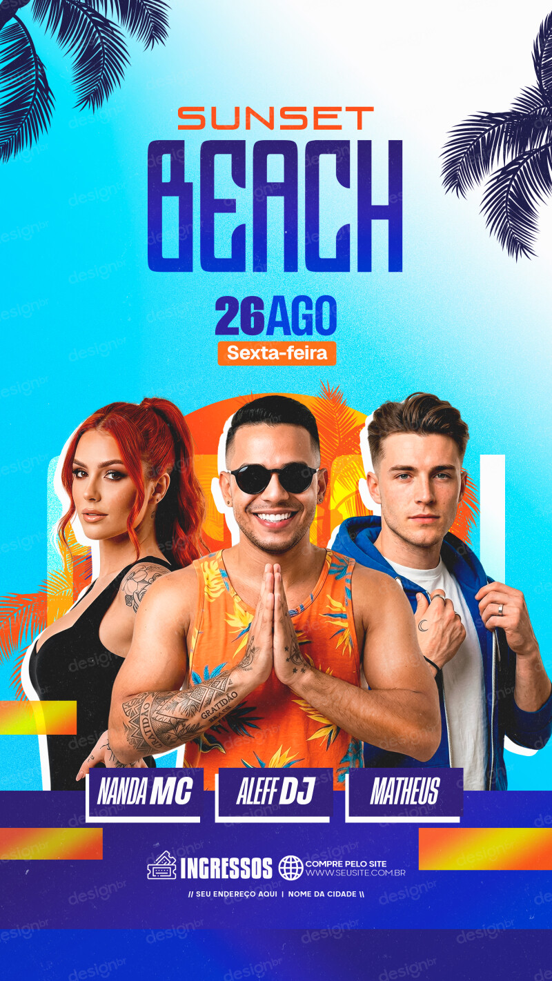 Flyer Artistas e Eventos Beach Music Story PSD Editável Flyer Artistas e Eventos Beach Music Story PSD Editável - Flyers - Flyer; Evento; Artista; Flyer Festa; Show; Cant...