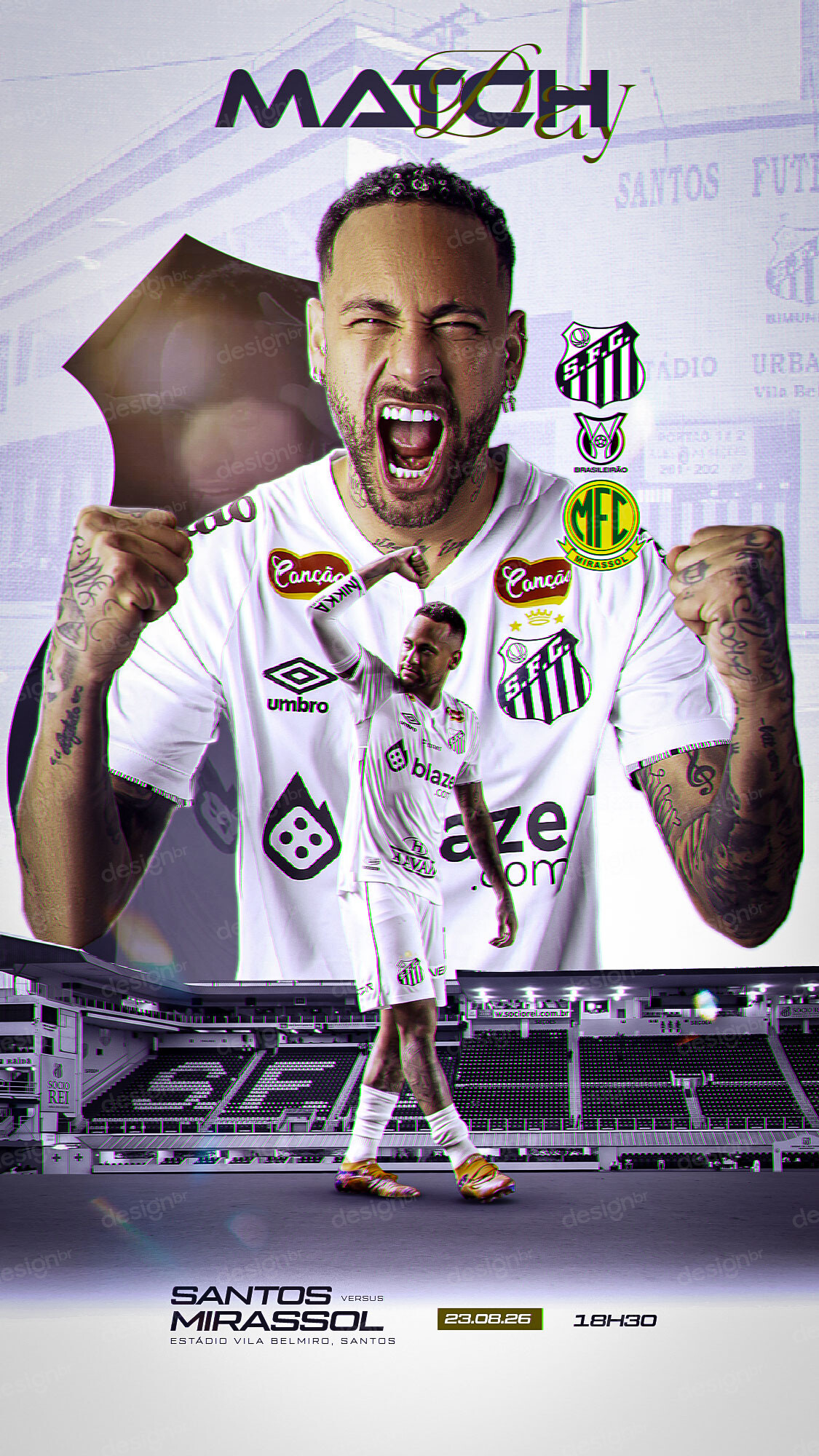 Flyer esportivo Santos x Mirassol Story PSD Editável Flyer esportivo Santos x Mirassol Story PSD Editável - Flyers - Flyer Esportivo; Brasileirão; Futebol; Campeona...