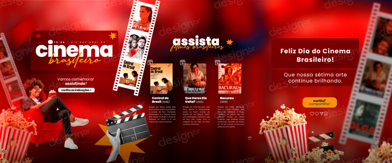 Dia Cinema Nacional 19 Junho Carrossel Social Media PSD Editável Dia Cinema Nacional 19 Junho Carrossel Social Media PSD Editável - Carrossel - Cinema Nacional; Cinema; Filme; Cultura; Br...