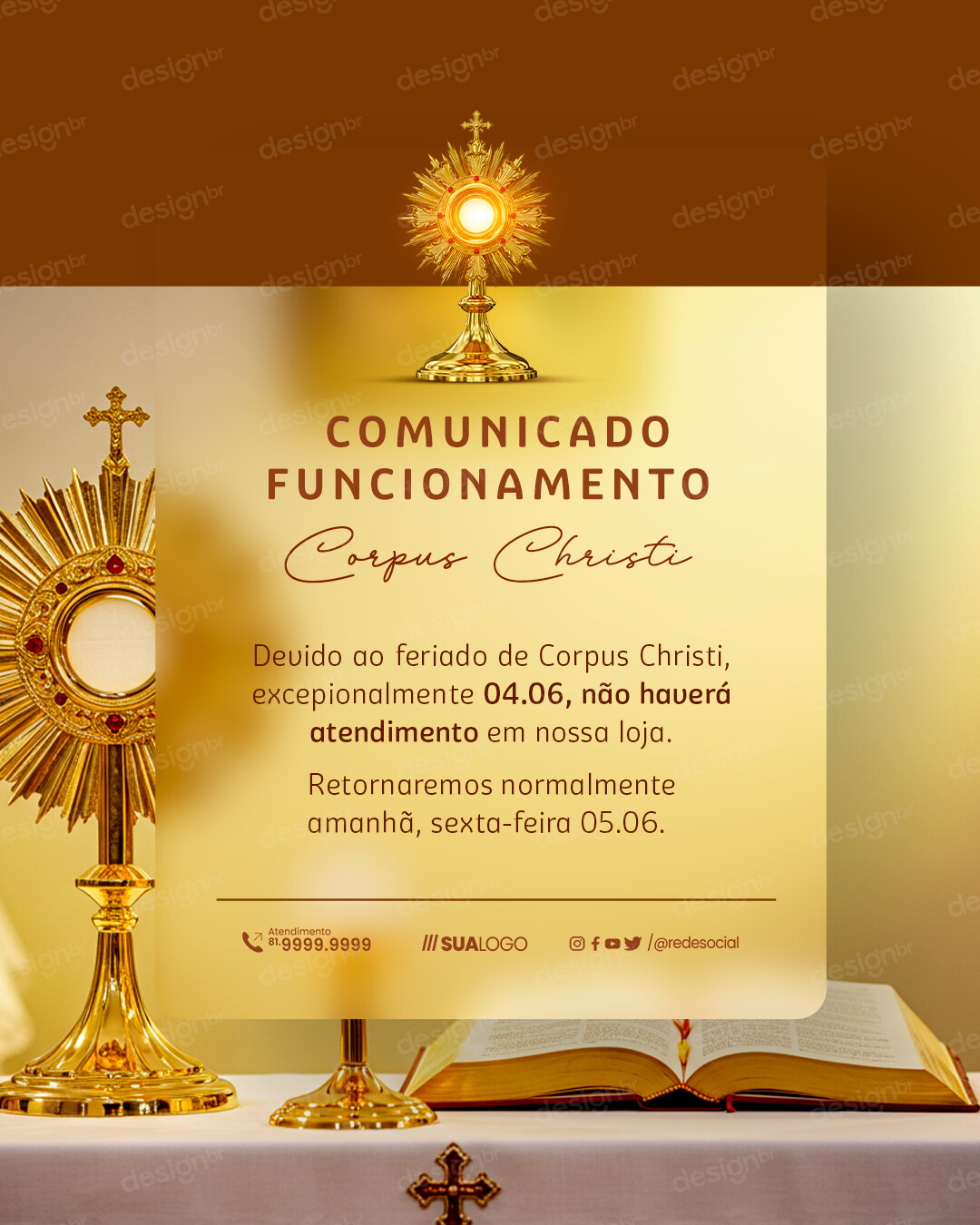 Comunicado Funcionamento Corpus Christi Social Media PSD Editável Comunicado Funcionamento Corpus Christi Social Media PSD Editável - Social Media - Corpus Christi; Comunicado; Funcionamen...