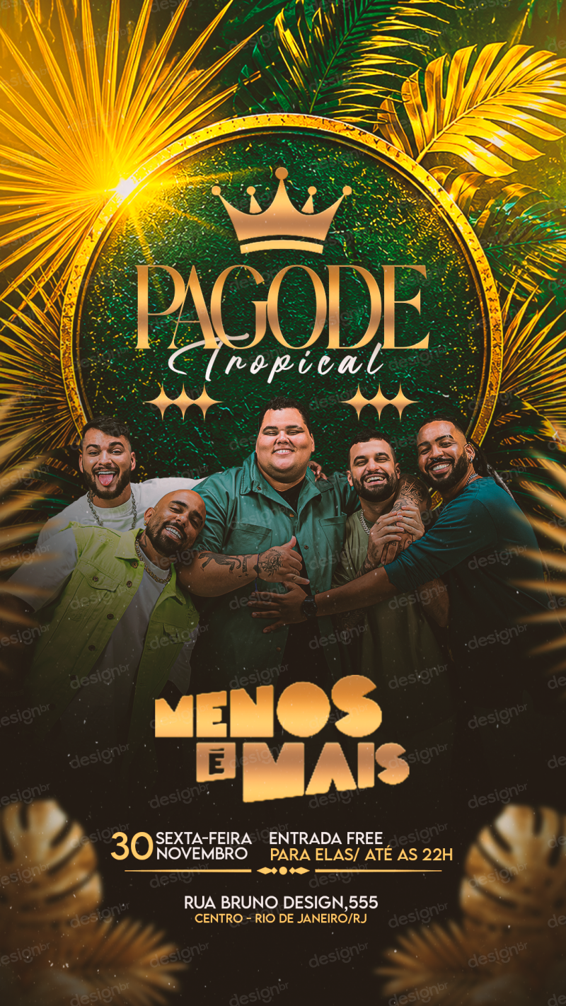 Pagode Tropical Flyer Social Media PSD Editável Pagode Tropical Flyer Social Media PSD Editável - Flyers - Pagode; Tropical; Flyer; Samba; Festa; Música; ...