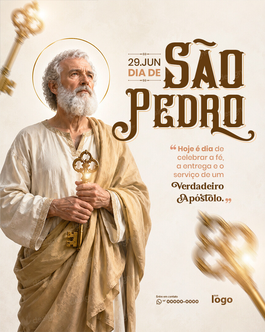 Dia de São Pedro 29 de Junho Social Media PSD Editável Dia de São Pedro 29 de Junho Social Media PSD Editável - Flyers - São Pedro; Santo; Santo Católico; Católico; Cat...