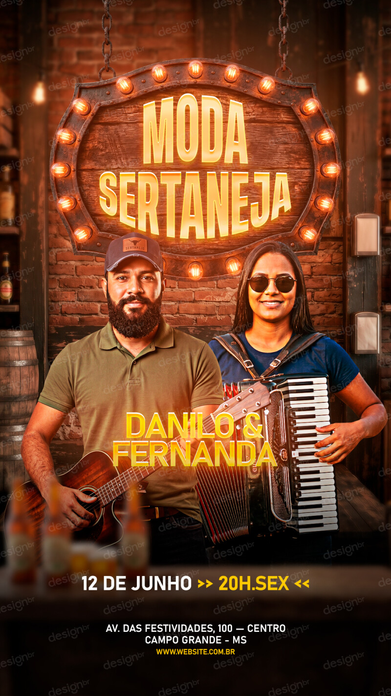 Moda Sertaneja Shows Flyer Social Media PSD Editável Moda Sertaneja Shows Flyer Social Media PSD Editável - Flyers - Moda Sertaneja; Shows; Flyer; Sertanejo; Música...