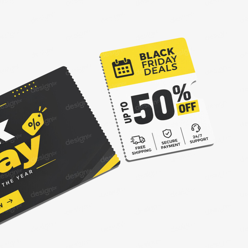 Ticket Mockup PSD Editável
