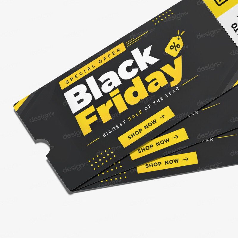 Ticket Mockup PSD Editável