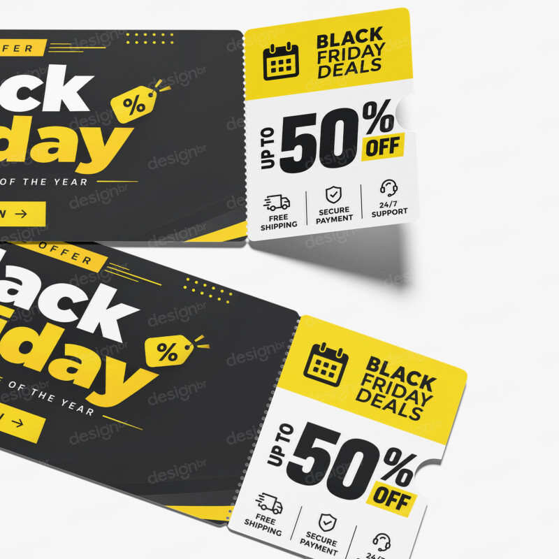 Ticket Mockup PSD Editável