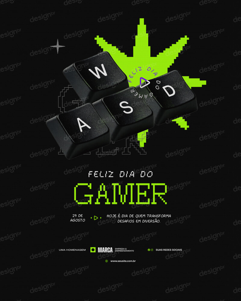 Social Media Dia Internacional do Gamer 29 de Agosto PSD Editável Social Media Dia Internacional do Gamer 29 de Agosto PSD Editável - Social Media - Dia Gamer; Gamer; Pixel Art; Retrô; Cul...