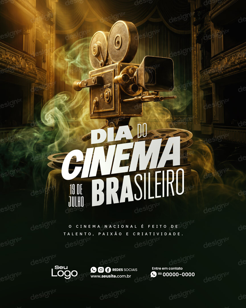 Dia do Cinema Brasileiro 19 de Junho Social Media PSD Editável Dia do Cinema Brasileiro 19 de Junho Social Media PSD Editável - Social Media - Cinema Brasileiro; Cinema; Cinema Nacional...