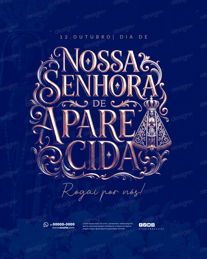 Dia de Nossa Senhora Aparecida 12 de Outubro Social Media PSD Editável Dia de Nossa Senhora Aparecida 12 de Outubro Social Media PSD Editável - Social Media - Nossa Senhora; Santa; Padroeira Br...