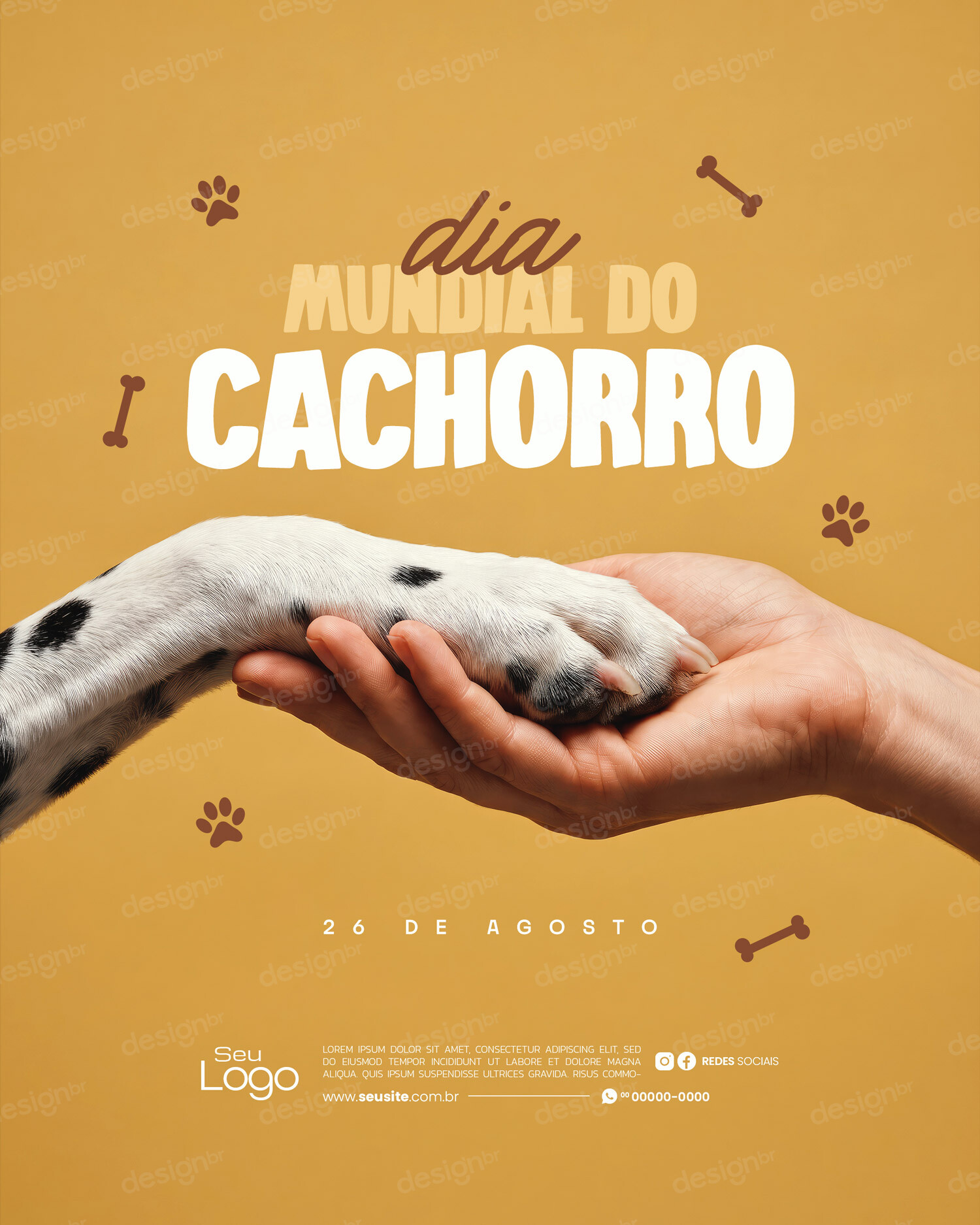 Dia Mundial do Cachorro 26 de Agosto Social Media PSD Editável Dia Mundial do Cachorro 26 de Agosto Social Media PSD Editável - Social Media - Dia Cachorro; Cão; Dog; Pet; Animal Estima...