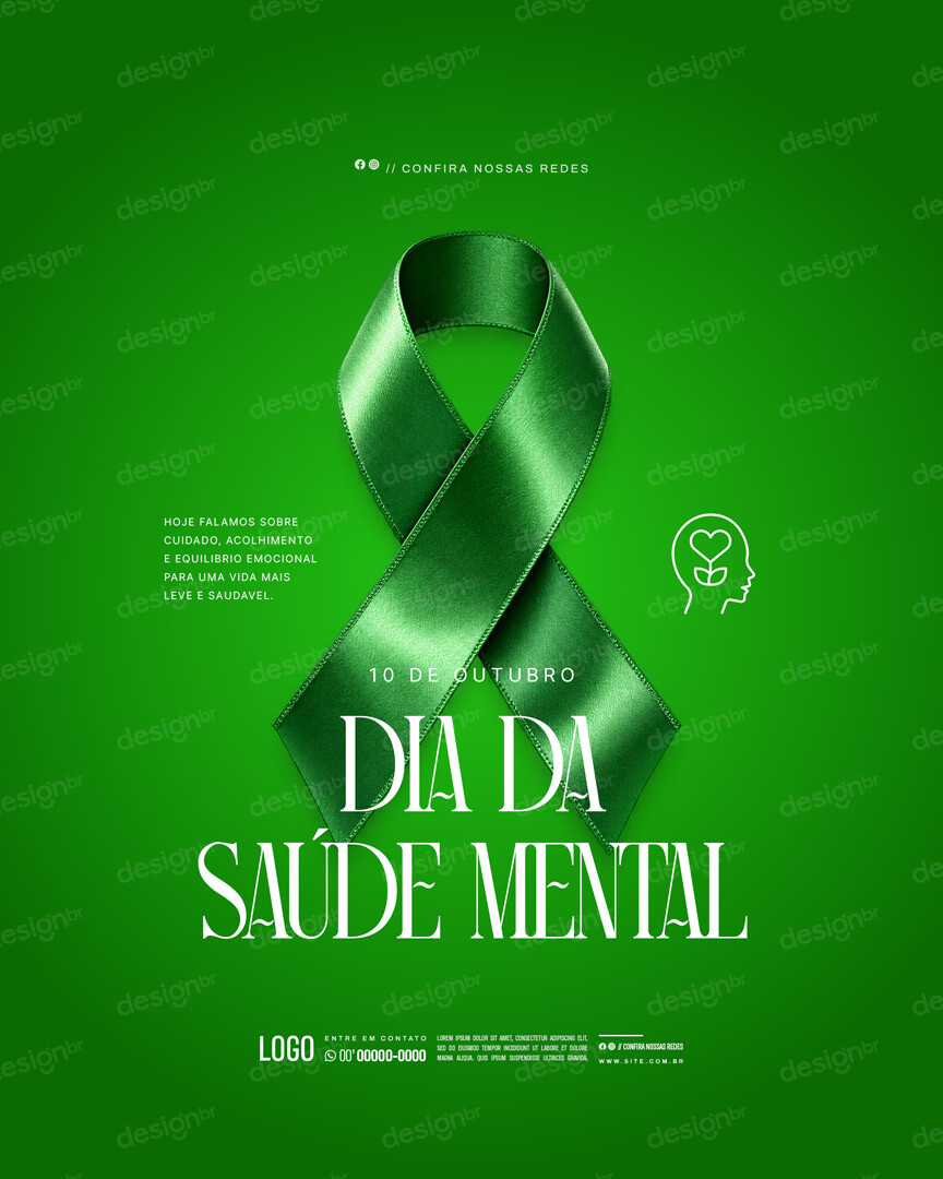 Dia Mundial da Saúde Mental 10 de Outubro Social Media PSD Editável Dia Mundial da Saúde Mental 10 de Outubro Social Media PSD Editável - Social Media - Saúde Mental; Mente Saudável; Conscie...
