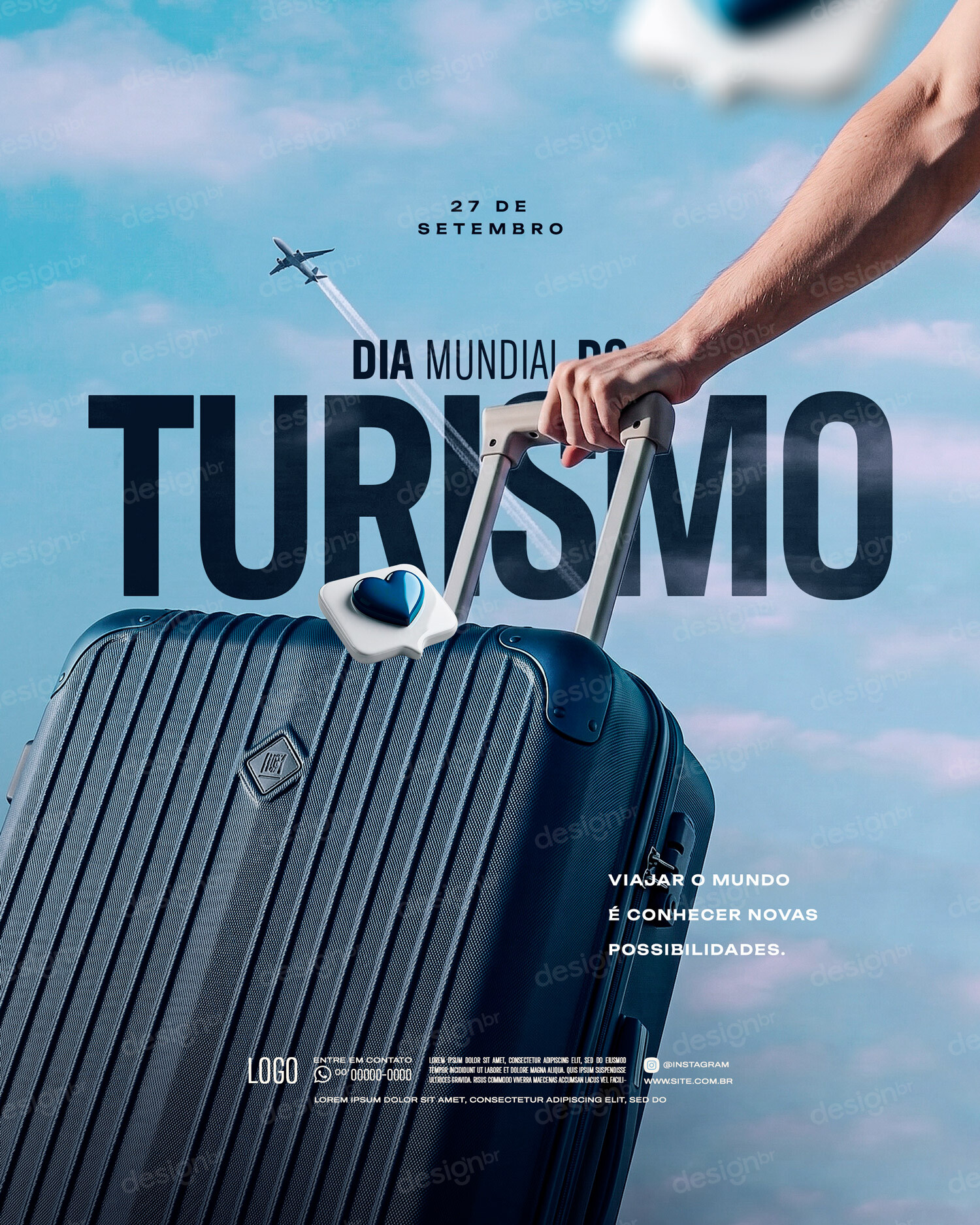 Dia Mundial do Turismo 27 de Setembro Social Media PSD Editável Dia Mundial do Turismo 27 de Setembro Social Media PSD Editável - Social Media - Dia Turismo; Turista; Travel; Viajante; V...